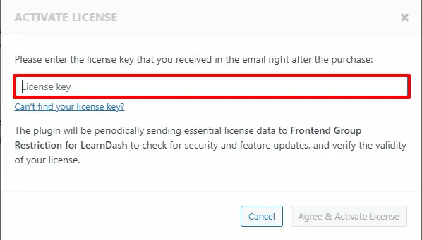 Activate License Frontend Group Restriction for LearnDash